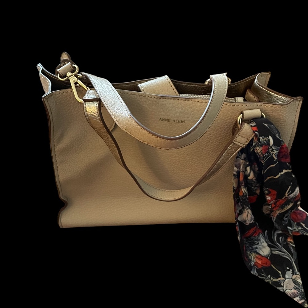 Anne Klein Blake Pop Satchel Women’s Handbag Purse Removable Crossbody Strap